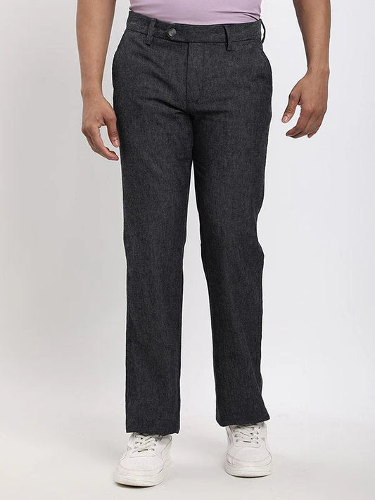 Men Kansas Fit Linen Blend Trouser