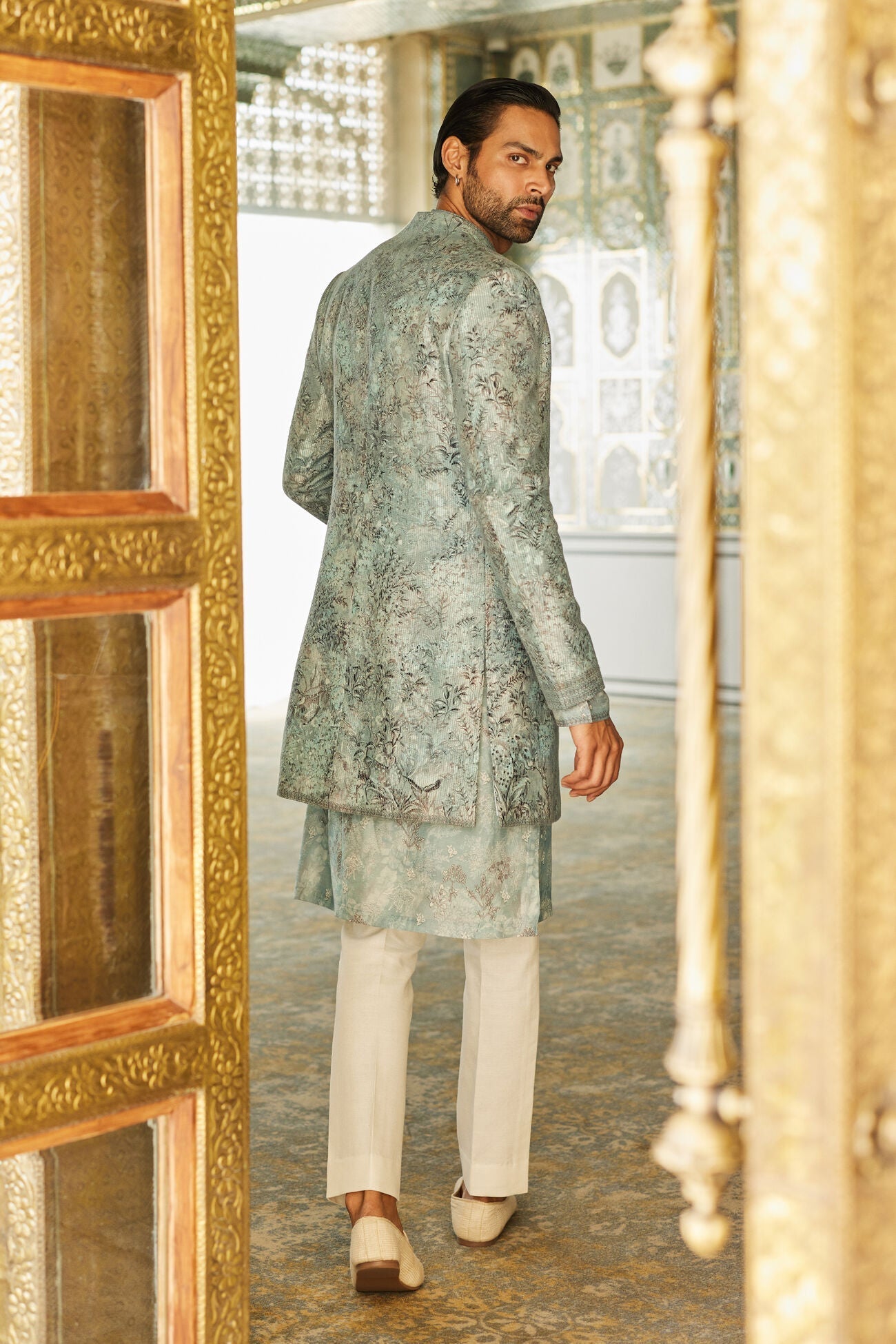 Sharv Silk Sherwani - Blue