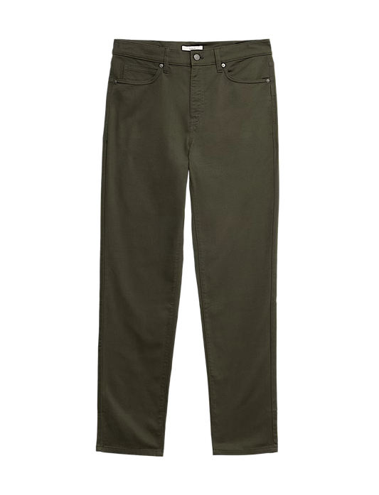 Straight Fit Textured 5 Pocket Trousers