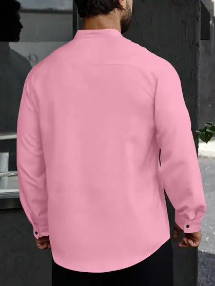 Men Printed Kurta (Pink)