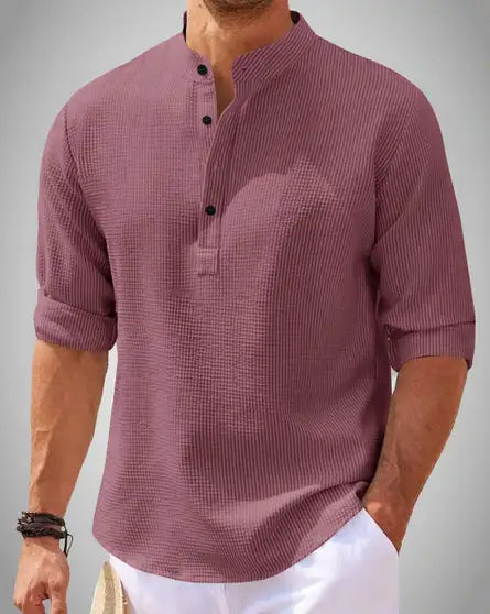 Men Self Design Kurta (Pink)