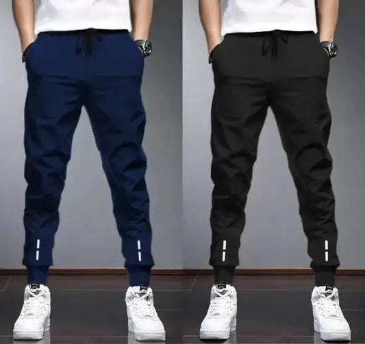 Solid Men Black, Dark Blue Track Pants