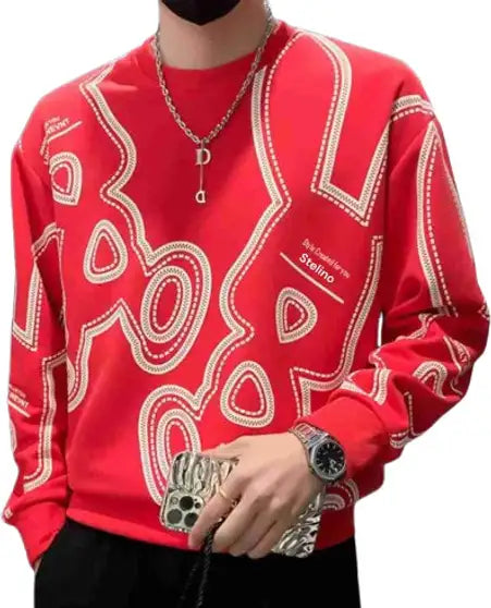 Printed Men Red T-Shirt